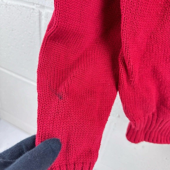 VTG Penns Landing Pullover Crewneck Red Sweater Mens Crew Neck Heavy Knit Sz M - Picture 2 of 4